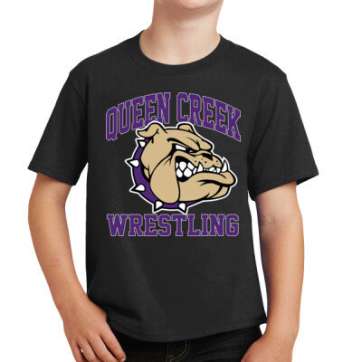 Youth Queen Creek Bulldog Wrestling T-shirt Thumbnail