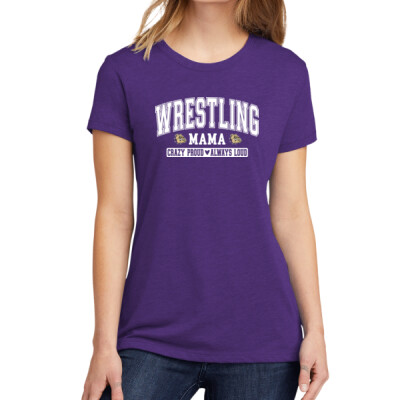 Women's Crazy Proud Wrestling Mama T-Shirt Thumbnail