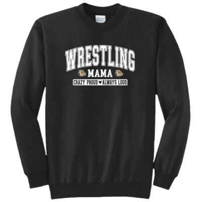 Adult Wrestling Mama Crewneck Sweatshirt Thumbnail