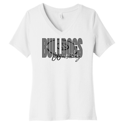 Women's Bulldogs Wrestling V-neck T-Shirt Thumbnail